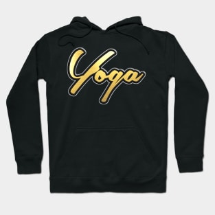 Shiny black and Gold YOGA word ver1 Hoodie